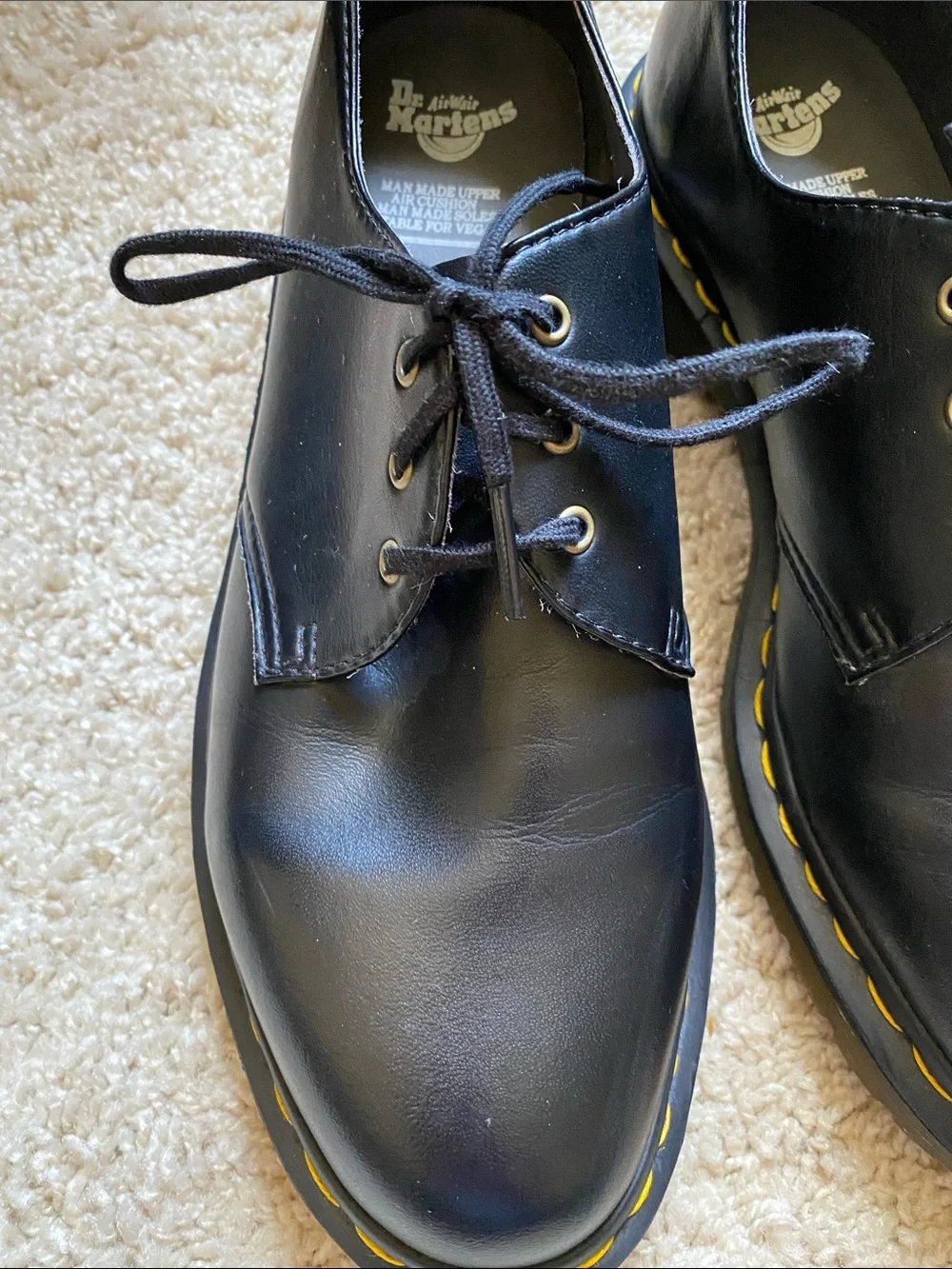 Dr. Martens Shoes with Yellow Welt Stitch